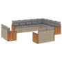 Set de sofás de jardín 12 pzas y cojines ratán sintético marrón de , Conjuntos de jardín - Ref: Foro24-3260596, Precio: 854,5...