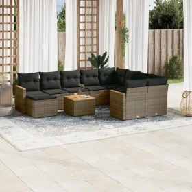Set de sofás de jardín 11 pzas y cojines ratán sintético gris de , Conjuntos de jardín - Ref: Foro24-3258966, Precio: 633,60 ...