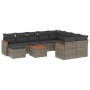 Set de sofás de jardín 11 pzas y cojines ratán sintético gris de , Conjuntos de jardín - Ref: Foro24-3258966, Precio: 641,24 ...