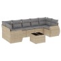 Juego de sofás de jardín con cojines beige 8 pzas ratán PE de , Conjuntos de jardín - Ref: Foro24-3221138, Precio: 530,75 €, ...