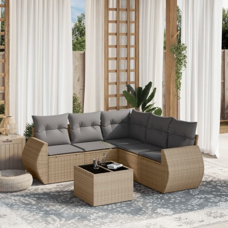 Juego de sofás jardín con cojines 6 pzas ratán sintético beige de , Conjuntos de jardín - Ref: Foro24-3221358, Precio: 396,90...