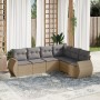 Juego de sofás jardín con cojines 6 pzas ratán sintético beige de , Conjuntos de jardín - Ref: Foro24-3221408, Precio: 405,94...