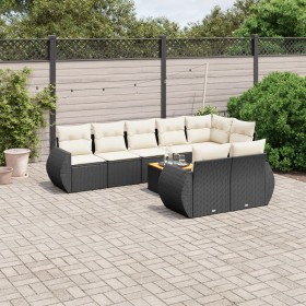 Set de sofás de jardín 8 piezas y cojines ratán sintético negro de , Conjuntos de jardín - Ref: Foro24-3225090, Precio: 549,4...