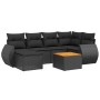 Set de comedor de jardín 7 pzas y cojines ratán sintético negro de , Conjuntos de jardín - Ref: Foro24-3225103, Precio: 432,9...