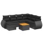 Set de sofás de jardín 8 piezas y cojines ratán sintético negro de , Conjuntos de jardín - Ref: Foro24-3225117, Precio: 492,0...