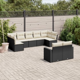 Set de sofás de jardín 8 piezas y cojines ratán sintético negro de , Conjuntos de jardín - Ref: Foro24-3219406, Precio: 506,8...
