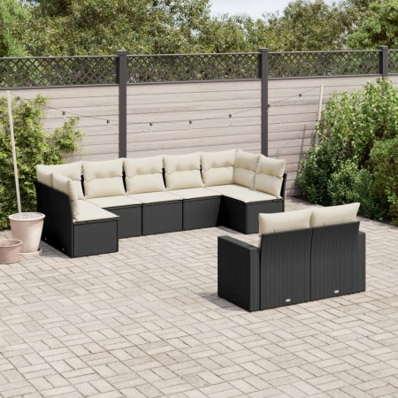 Set de sofás de jardín 8 piezas y cojines ratán sintético negro de , Conjuntos de jardín - Ref: Foro24-3219406, Precio: 506,8...