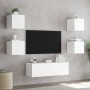 Muebles de TV de pared con luces LED 5 piezas blanco en Muebles TV | Comprar online en Foru.es