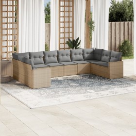 Juego de sofás jardín con cojines beige 10 pzas ratán sintético de , Conjuntos de jardín - Ref: Foro24-3219459, Precio: 635,2...