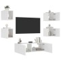 Muebles de TV de pared con luces LED 5 piezas blanco en Muebles TV | Comprar online en Foru.es