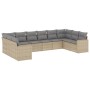 Juego de sofás jardín con cojines beige 10 pzas ratán sintético de , Conjuntos de jardín - Ref: Foro24-3219459, Precio: 635,2...