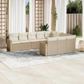 Juego de sofás jardín con cojines beige 10 pzas ratán sintético de , Conjuntos de jardín - Ref: Foro24-3219478, Precio: 665,1...