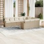 Juego de sofás jardín con cojines beige 10 pzas ratán sintético de , Conjuntos de jardín - Ref: Foro24-3219478, Precio: 639,6...