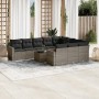 Set de sofás de jardín 11 pzas y cojines ratán sintético gris de , Conjuntos de jardín - Ref: Foro24-3219490, Precio: 644,45 ...