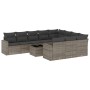 Set de sofás de jardín 11 pzas y cojines ratán sintético gris de , Conjuntos de jardín - Ref: Foro24-3219490, Precio: 644,45 ...