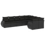 Set de sofás de jardín 8 piezas y cojines ratán sintético negro de , Sofás modulares de exterior - Ref: Foro24-3221834, Preci...