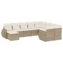 Juego de sofás jardín con cojines beige 10 pzas ratán sintético by , Modular outdoor sofas - Ref: Foro24-3221857, Price: 718,...