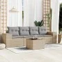 Juego de sofás jardín con cojines 5 pzas ratán sintético beige de , Sofás modulares de exterior - Ref: Foro24-3222288, Precio...