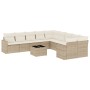 Set de sofás de jardín 11pzas con cojines ratán sintético beige de , Sofás modulares de exterior - Ref: Foro24-3251855, Preci...
