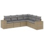 Juego de sofás jardín con cojines 6 pzas ratán sintético beige de , Conjuntos de jardín - Ref: Foro24-3222608, Precio: 403,34...
