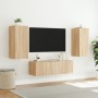 Muebles de TV de pared con luces LED 3 piezas roble Sonoma en Muebles TV | Comprar online en Foru.es