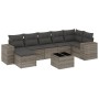 Set de sofás de jardín 8 pzas y cojines ratán sintético gris de , Conjuntos de jardín - Ref: Foro24-3222889, Precio: 477,07 €...