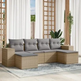 Juego de sofás jardín con cojines 6 pzas ratán sintético beige de , Conjuntos de jardín - Ref: Foro24-3222918, Precio: 364,34...