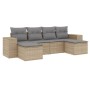Juego de sofás jardín con cojines 6 pzas ratán sintético beige de , Conjuntos de jardín - Ref: Foro24-3222918, Precio: 348,33...
