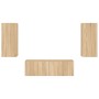 Muebles de TV de pared con luces LED 3 piezas roble Sonoma en Muebles TV | Comprar online en Foru.es