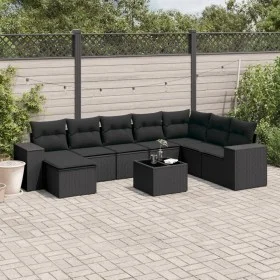 Set de sofás de jardín 8 piezas y cojines ratán sintético negro by , Garden sets - Ref: Foro24-3222964, Price: 606,03 €, Disc...