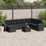 Set de sofás de jardín 8 piezas y cojines ratán sintético negro de , Conjuntos de jardín - Ref: Foro24-3222964, Precio: 582,8...