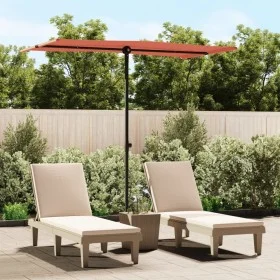 Sombrilla de jardín con palo de aluminio terracota 180x110 cm de vidaXL, Sombrillas - Ref: Foro24-47333, Precio: 41,61 €, Des...