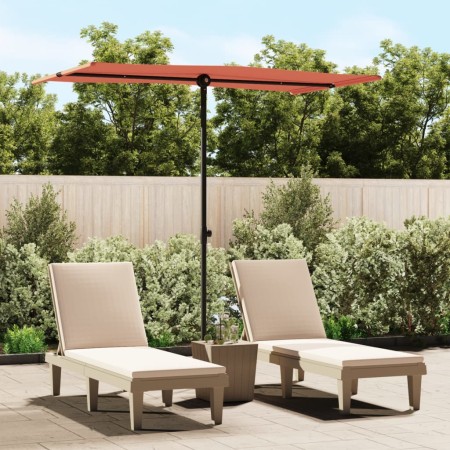 Sombrilla de jardín con palo de aluminio terracota 180x110 cm de vidaXL, Sombrillas - Ref: Foro24-47333, Precio: 52,25 €, Des...