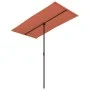 Sombrilla de jardín con palo de aluminio terracota 180x110 cm de vidaXL, Sombrillas - Ref: Foro24-47333, Precio: 41,61 €, Des...