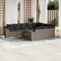 Set de sofás de jardín 11 pzas y cojines ratán sintético gris de , Conjuntos de jardín - Ref: Foro24-3223099, Precio: 657,04 ...