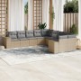 Juego de sofás jardín con cojines beige 10 pzas ratán sintético de , Conjuntos de jardín - Ref: Foro24-3223108, Precio: 643,3...