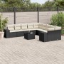 Set de sofás de jardín 11 pzas y cojines ratán sintético negro de , Conjuntos de jardín - Ref: Foro24-3223115, Precio: 606,97...
