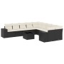 Set de sofás de jardín 11 pzas y cojines ratán sintético negro de , Conjuntos de jardín - Ref: Foro24-3223115, Precio: 606,97...