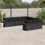 Set de sofás de jardín 11 pzas y cojines ratán sintético negro de , Conjuntos de jardín - Ref: Foro24-3258828, Precio: 717,26...