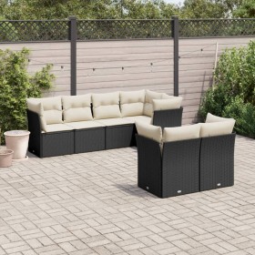 Set de comedor de jardín 7 pzas y cojines ratán sintético negro de , Conjuntos de jardín - Ref: Foro24-3249735, Precio: 470,4...