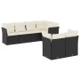 Set de comedor de jardín 7 pzas y cojines ratán sintético negro de , Conjuntos de jardín - Ref: Foro24-3249735, Precio: 470,4...