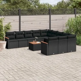 Set de sofás de jardín 12 piezas cojines ratán sintético negro de , Conjuntos de jardín - Ref: Foro24-3258835, Precio: 733,42...