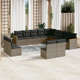 Set sofás de jardín con cojines 13 piezas ratán sintético gris de , Conjuntos de jardín - Ref: Foro24-3258889, Precio: 789,50...