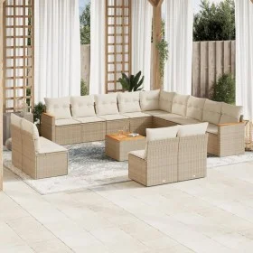Set sofás de jardín 14 pzas con cojines ratán sintético beige de , Conjuntos de jardín - Ref: Foro24-3258894, Precio: 926,96 ...