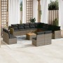 Set de sofás de jardín 14 pzas con cojines ratán sintético gris de , Conjuntos de jardín - Ref: Foro24-3258896, Precio: 834,3...