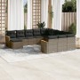 Set de sofás de jardín 12 pzas con cojines ratán sintético gris de , Conjuntos de jardín - Ref: Foro24-3258987, Precio: 746,0...
