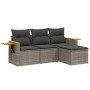 Set de sofás de jardín 4 pzas y cojines ratán sintético gris de , Conjuntos de jardín - Ref: Foro24-3259148, Precio: 272,93 €...