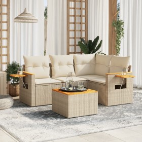 Juego de sofás jardín con cojines 5 pzas ratán sintético beige de , Conjuntos de jardín - Ref: Foro24-3259181, Precio: 391,27...