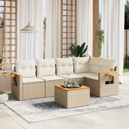 Juego de sofás jardín con cojines 6 pzas ratán sintético beige de , Conjuntos de jardín - Ref: Foro24-3259195, Precio: 441,24...