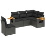 Set de muebles de jardín 5 pzas y cojines ratán sintético negro de , Conjuntos de jardín - Ref: Foro24-3259213, Precio: 398,0...
